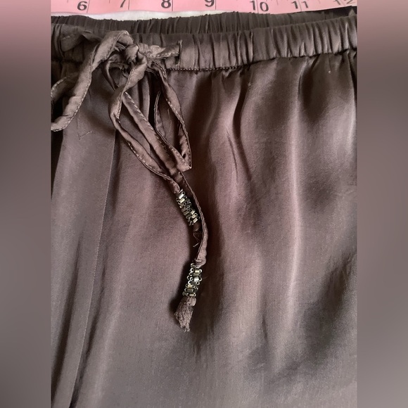 Zara Embroidered Satin Trousers Silver Gray  Size Small
Adjustable - Picture 12 of 15